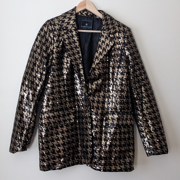 Bagatelle Collection Sequin Houndstooth Blazer - Picture 2 of 7